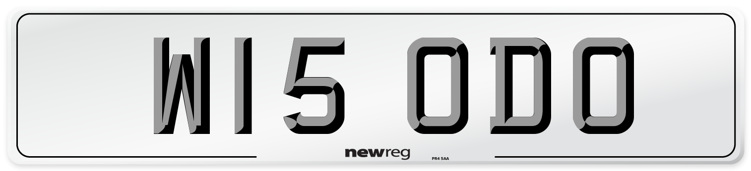 W15 ODO Number Plate from New Reg